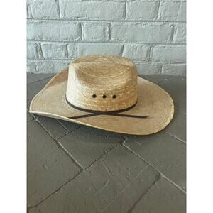 Dallas Hats Straw Cowboy Hat Size 7 3/8 Western Ranch Rodeo Hat Made in Mexico